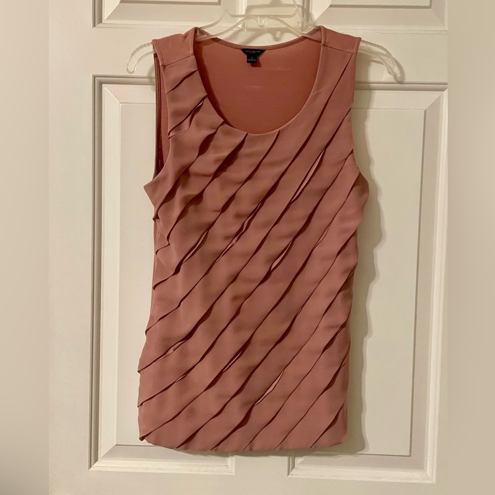 Ann Taylor pink flutter shirt, size small